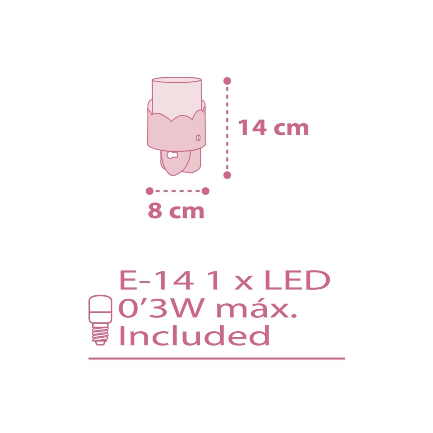 Dalber 61235S - LED Lámpara con enchufe MOON 1xE14/0,5W/230V