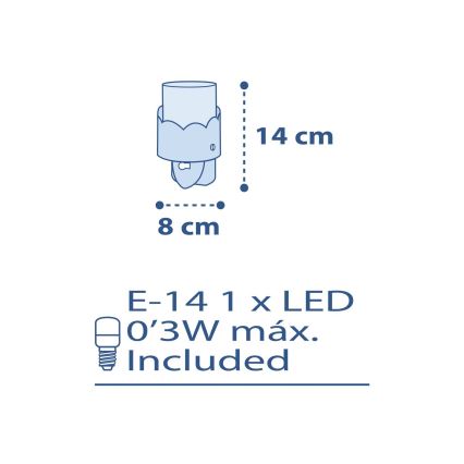 Dalber 61235T - LED Lámpara con enchufe MOON 1xE14/0,5W/230V