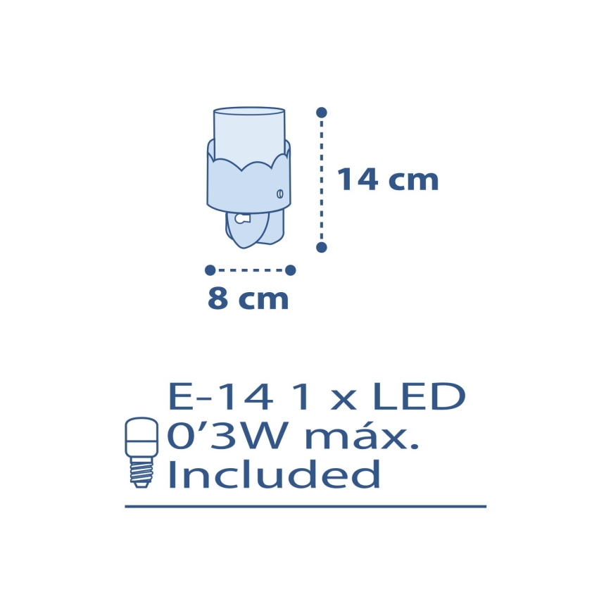 Dalber 61235T - LED Lámpara con enchufe MOON 1xE14/0,5W/230V