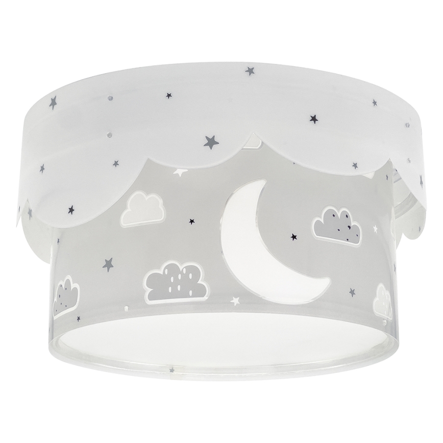 Dalber 61236E - Plafón infantil MOON 2xE27/60W/230V gris