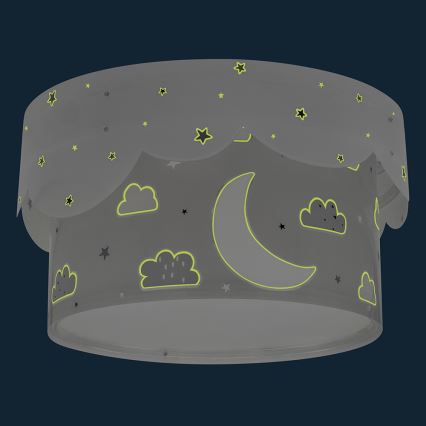 Dalber 61236E - Plafón infantil MOON 2xE27/60W/230V gris