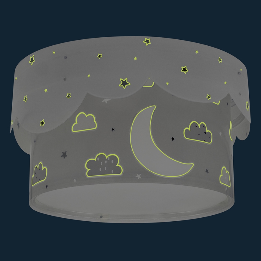 Dalber 61236E - Plafón infantil MOON 2xE27/60W/230V gris