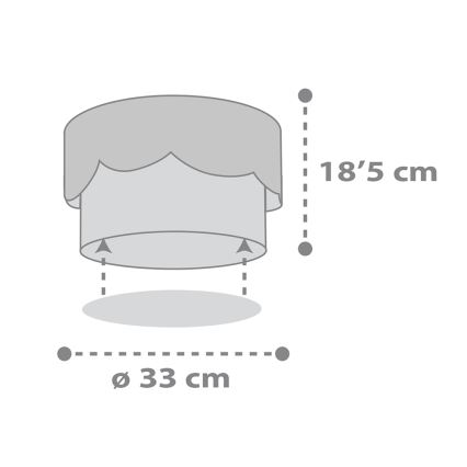 Dalber 61236E - Plafón infantil MOON 2xE27/60W/230V gris
