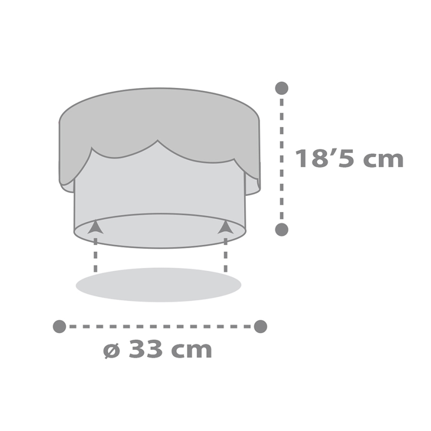 Dalber 61236E - Plafón infantil MOON 2xE27/60W/230V gris