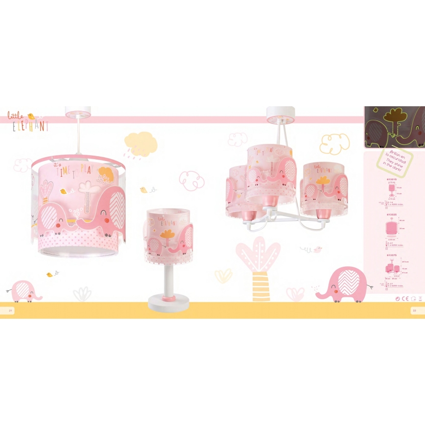 Dalber 61331S - Lámpara infantil LITTLE ELEPHANT 1xE14/40W/230V