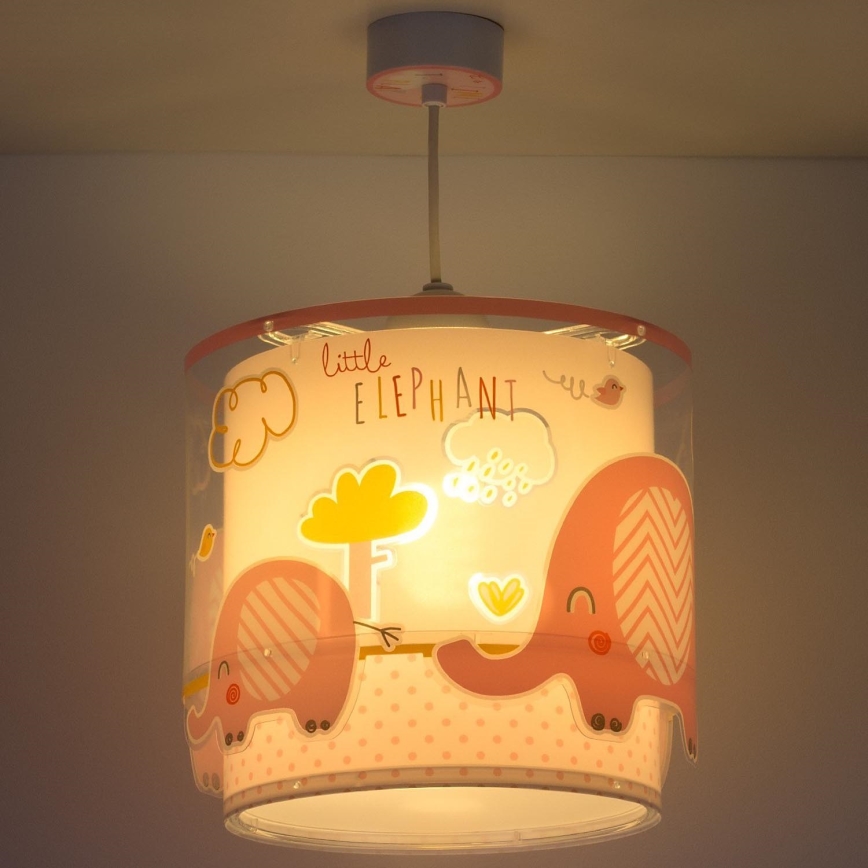 Dalber 61332S - Lámpara colgante infantil LITTLE ELEPHANT 1xE27/60W/230V