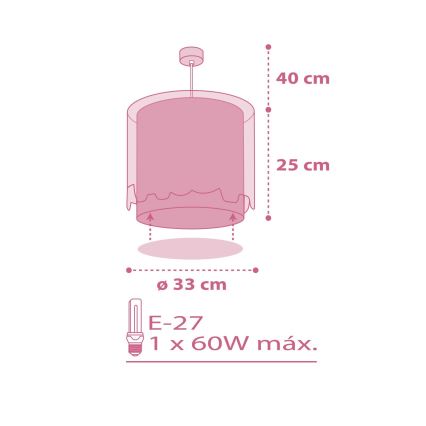 Dalber 61332S - Lámpara colgante infantil LITTLE ELEPHANT 1xE27/60W/230V