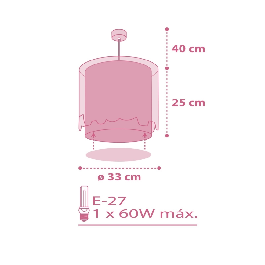Dalber 61332S - Lámpara colgante infantil LITTLE ELEPHANT 1xE27/60W/230V