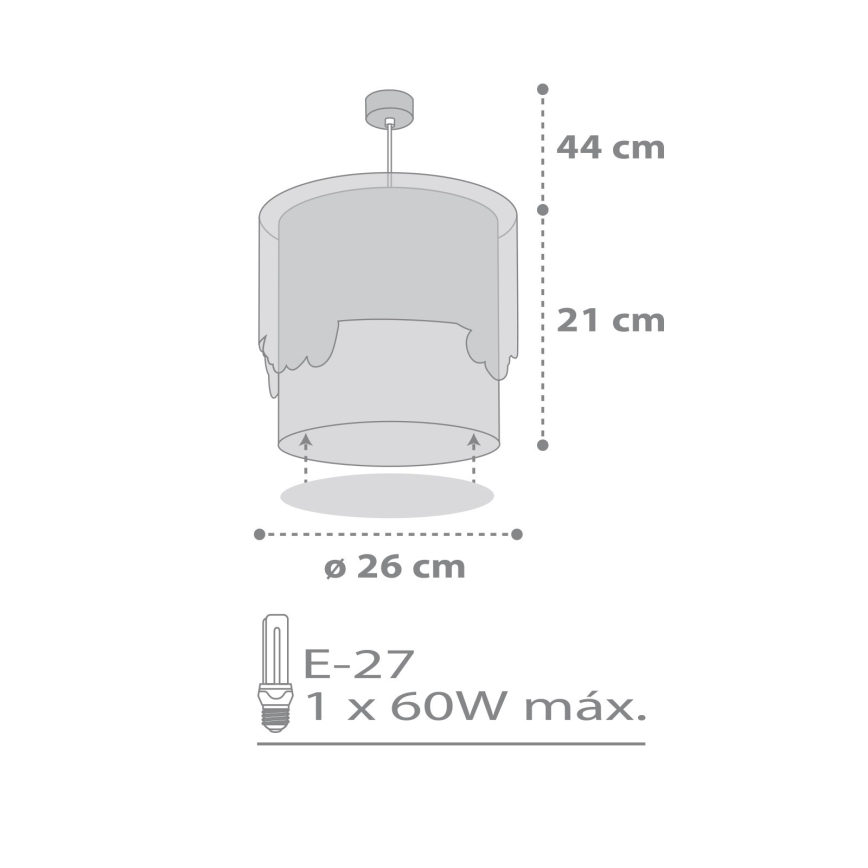 Dalber 61682 - Lámpara colgante infantil BABY TRAVEL 1xE27/60W/230V