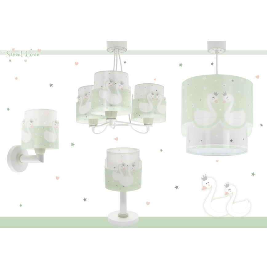 Dalber 61711H - Lámpara infantil SWEET LOVE 1xE14/40W/230V verde