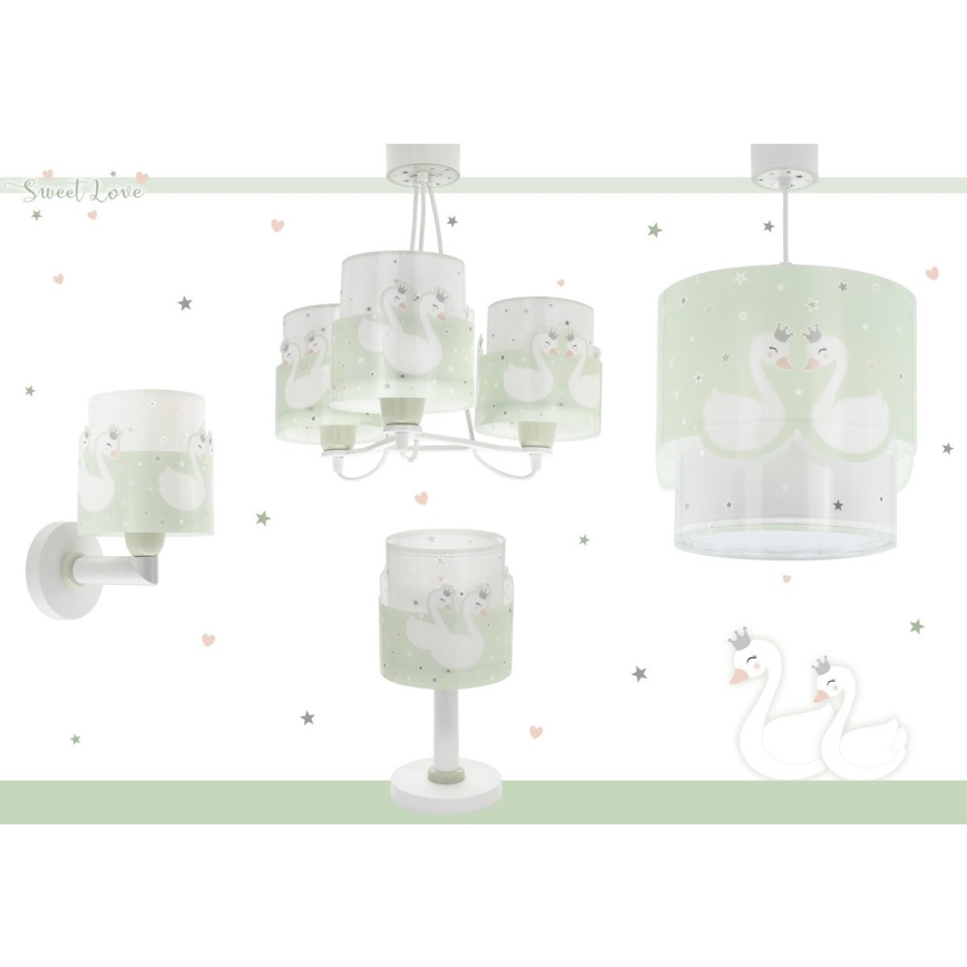 Dalber 61712H - Lámpara colgante infantil SWEET LOVE 1xE27/60W/230V verde