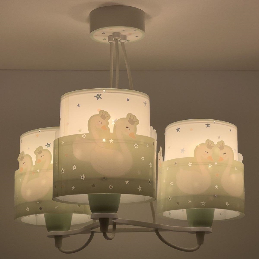 Dalber 61717H - Lámpara colgante infantil SWEET LOVE 3xE27/60W/230V verde