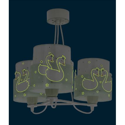 Dalber 61717H - Lámpara colgante infantil SWEET LOVE 3xE27/60W/230V verde