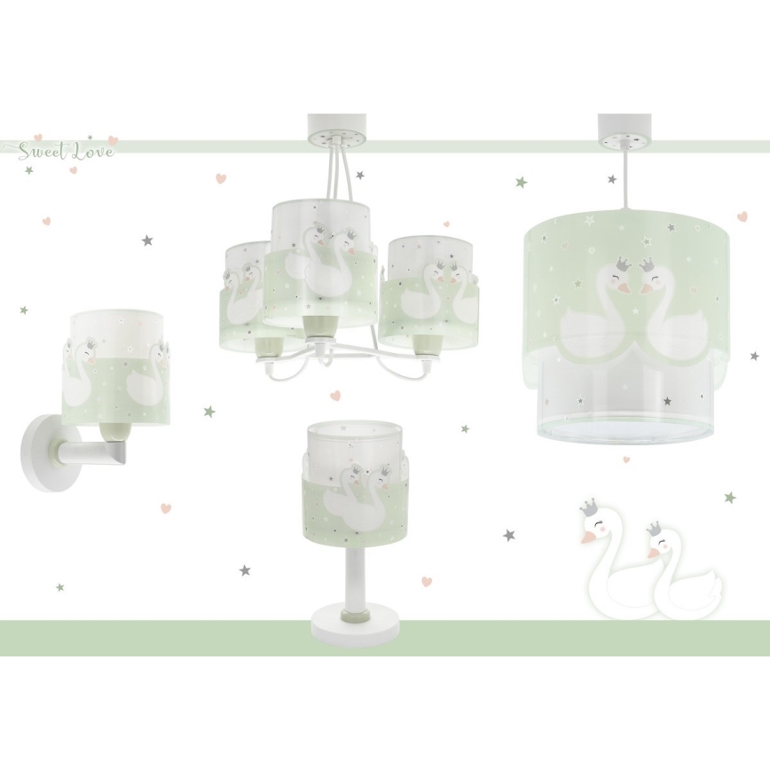 Dalber 61719H - Aplique infantil SWEET LOVE 1xE27/60W/230V verde