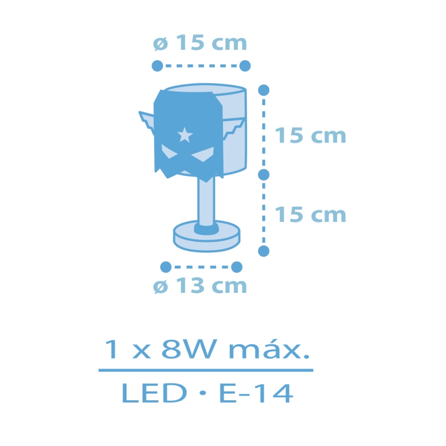 Dalber 61811 - Lámpara infantil AZUL HERO 1xE14/8W/230V