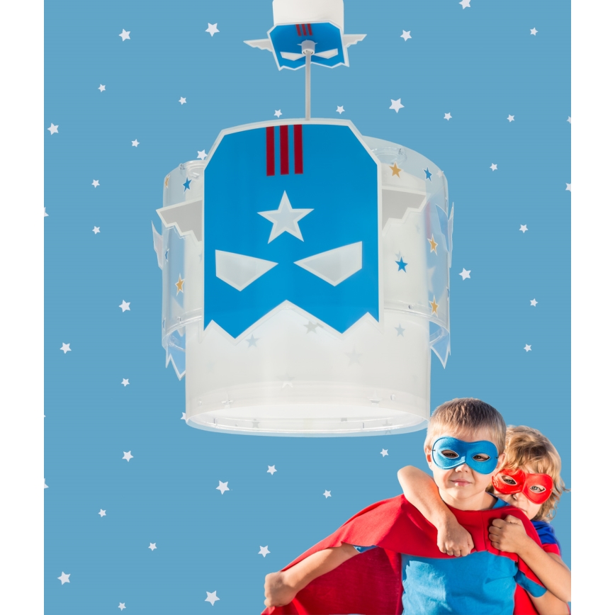 Dalber 61812 - Lámpara colgante infantil AZUL HERO 1xE27/15W/230V