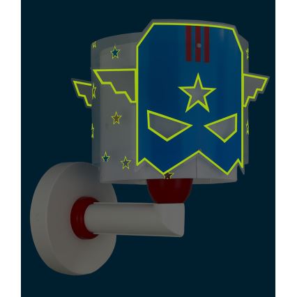 Dalber 61819 - Aplique de pared infantil BLUE HERO 1x E27/15W/230V