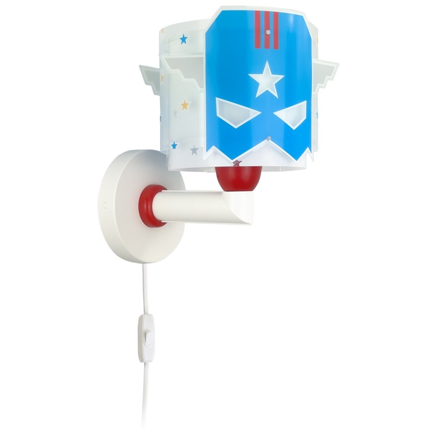 Dalber 61819 - Aplique infantil AZUL HERO 1xE27/15W/230V