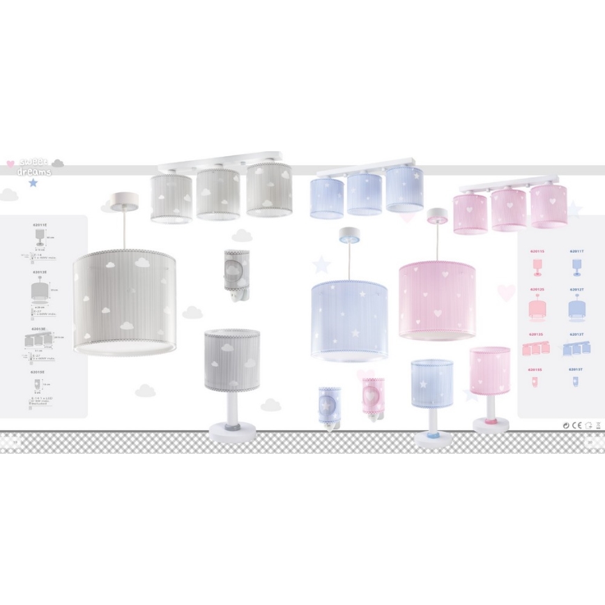 Dalber 62012S - Lámpara colgante infantil SWEET DREAMS 1xE27/60W/230V