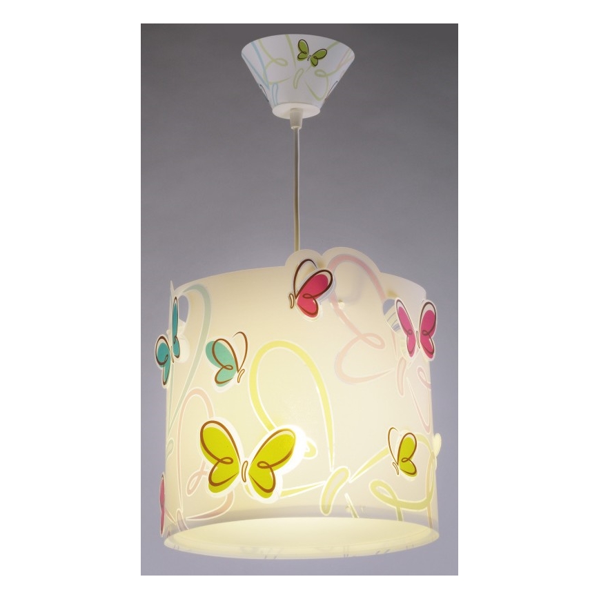 Dalber 62142 - Lámpara colgante infantil BUTTERFLY 1xE27/60W/230V