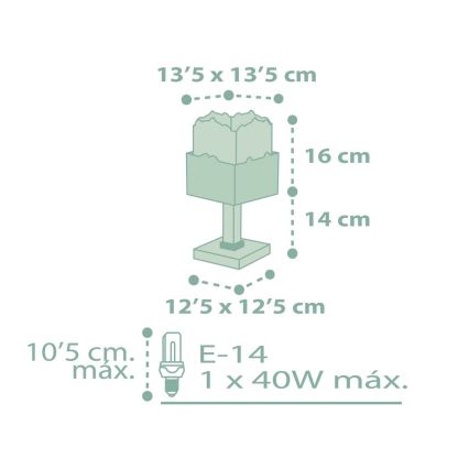 Dalber 63161H - Lámpara infantil PANDA 1xE14/40W/230V verde