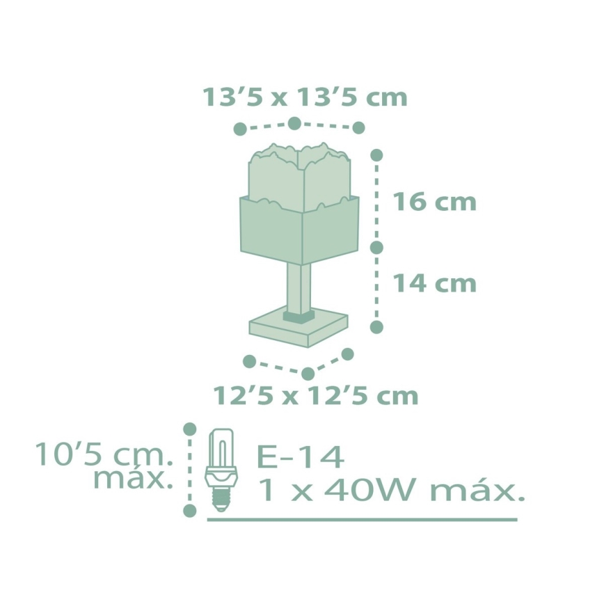 Dalber 63161H - Lámpara infantil PANDA 1xE14/40W/230V verde