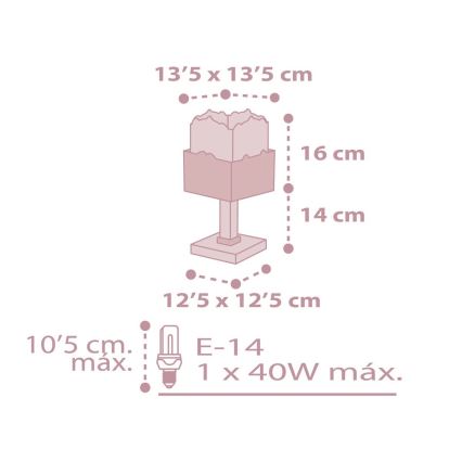 Dalber 63161S - Lámpara infantil PANDA 1xE14/40W/230V rosa