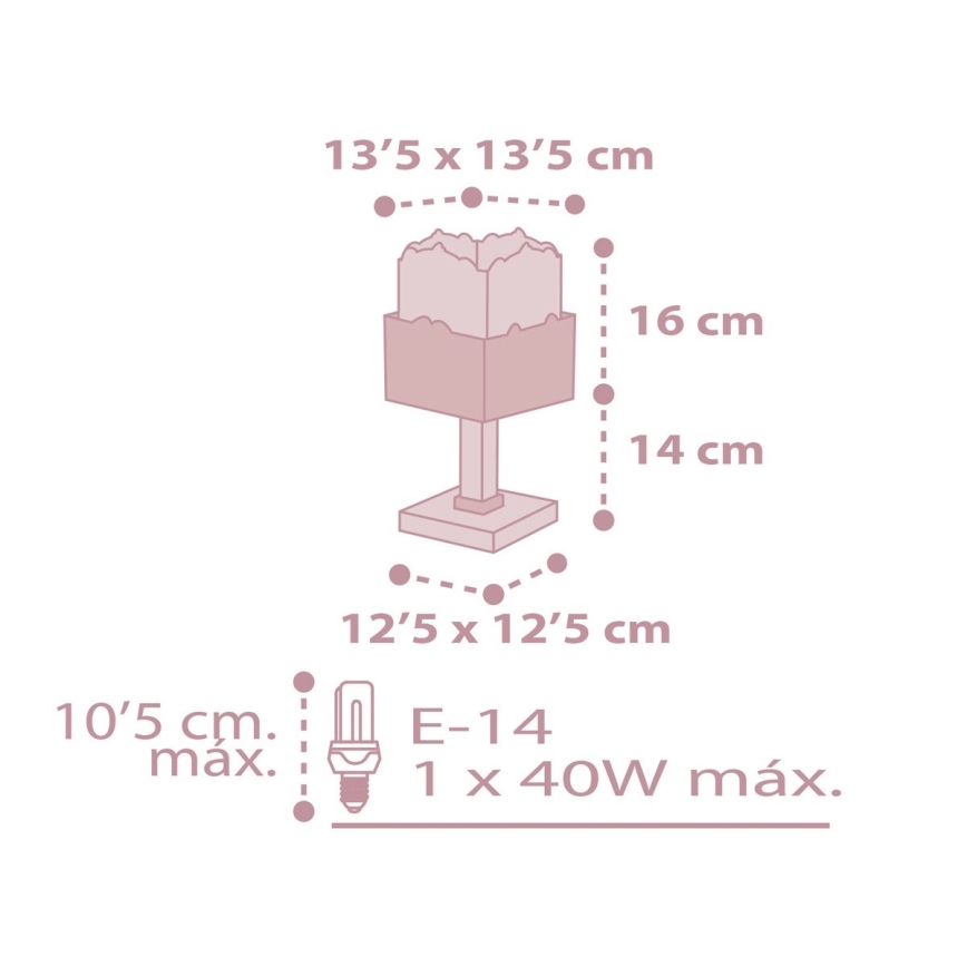 Dalber 63161S - Lámpara infantil PANDA 1xE14/40W/230V rosa