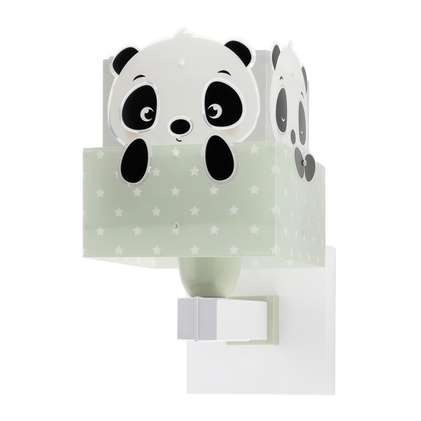 Dalber 63169H - Aplique infantil PANDA 1xE27/60W/230V verde