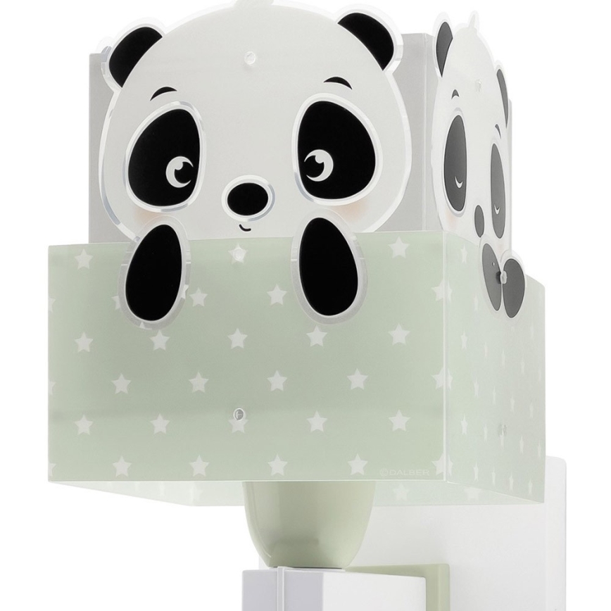Dalber 63169H - Aplique infantil PANDA 1xE27/60W/230V verde