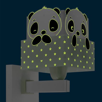 Dalber 63169H - Lámpara de pared infantil PANDA 1xE27/60W/230V verde