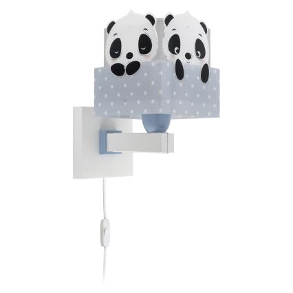 Dalber 63169T - Aplique infantil PANDA 1xE27/60W/230V azul