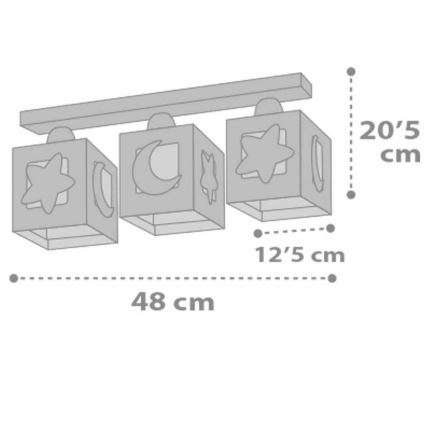 Dalber 63233NE - Plafón infantil MOONLIGHT 3xE27/60W/230V