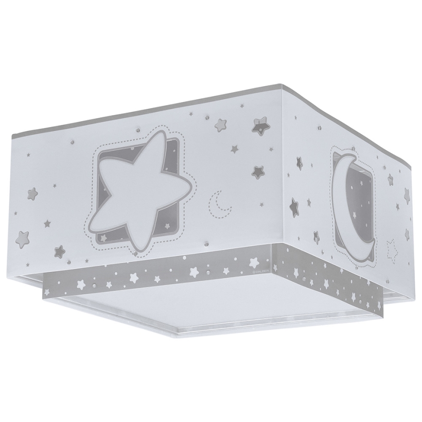 Dalber 63236E - Plafón infantil MOONLIGHT 2xE27/60W/230V gris