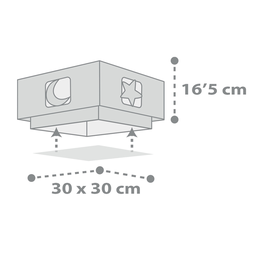 Dalber 63236E - Plafón infantil MOONLIGHT 2xE27/60W/230V gris