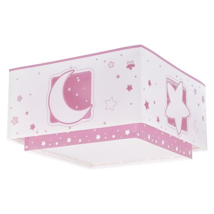Dalber 63236S - Plafón infantil MOONLIGHT 2xE27/60W/230V rosa