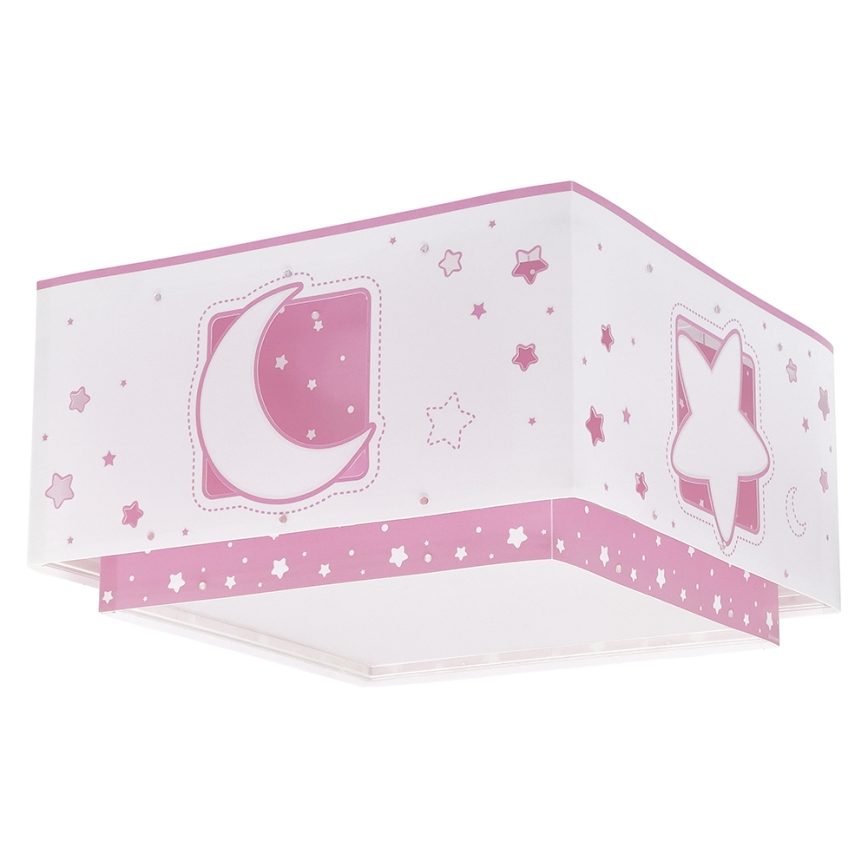 Dalber 63236S - Plafón infantil MOONLIGHT 2xE27/60W/230V rosa