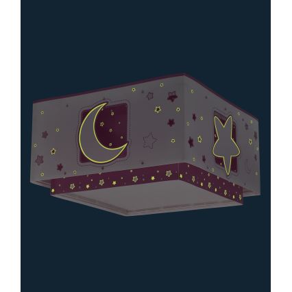 Dalber 63236S - Plafón infantil MOONLIGHT 2xE27/60W/230V rosa