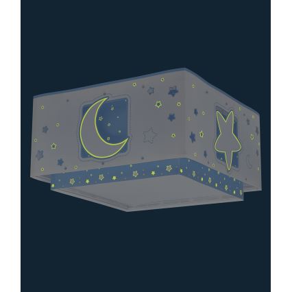 Dalber 63236T - Plafón infantil MOONLIGHT 2xE27/60W/230V azul