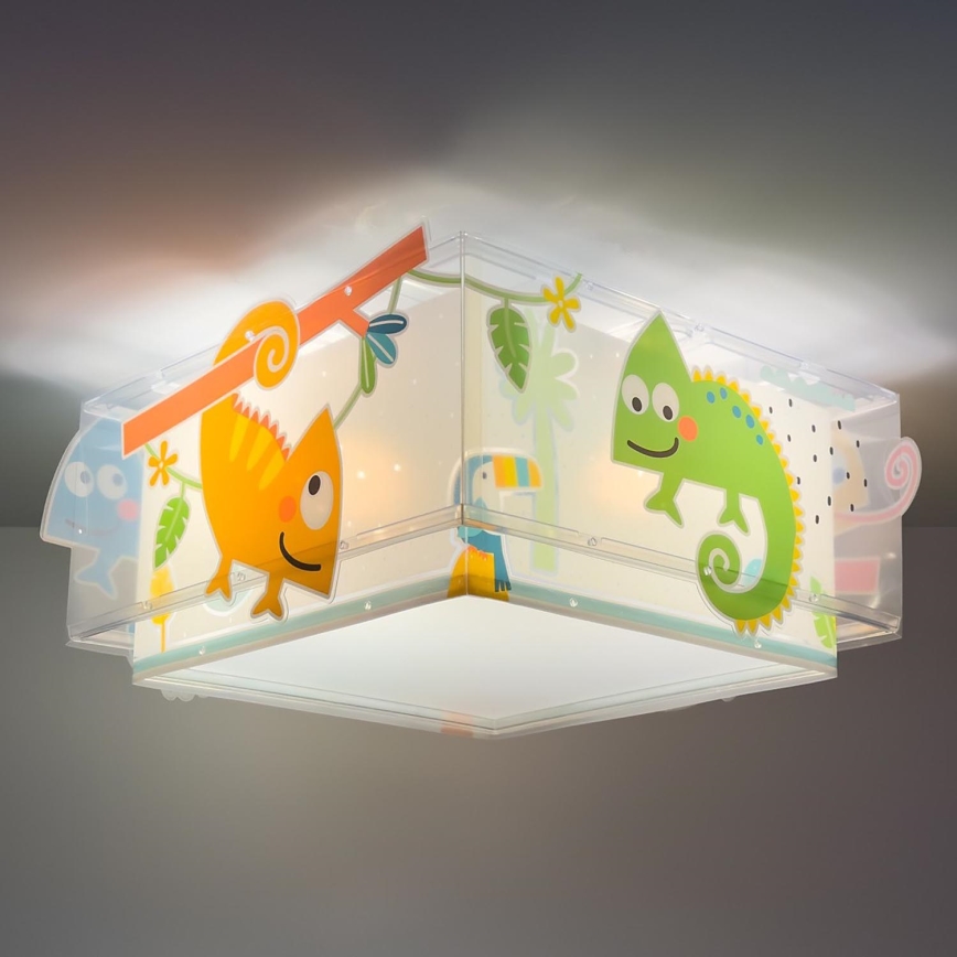 Dalber 63316 - Plafón infantil HAPPY JUNGLE 2xE27/15W/230V