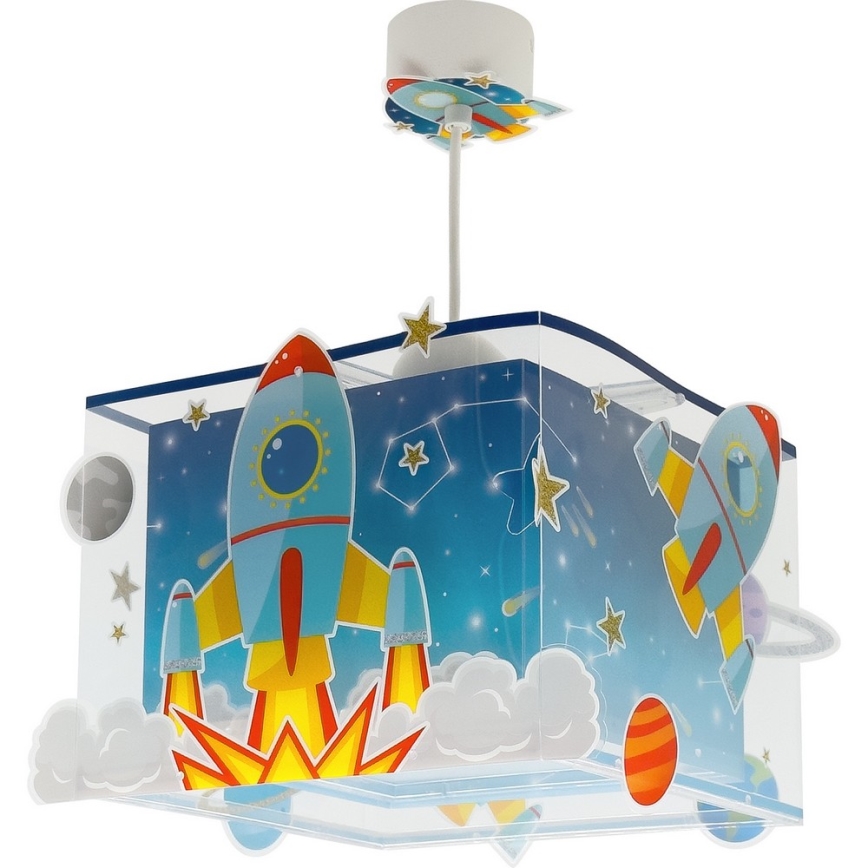 Dalber 63352 - Lámpara colgante infantil ROCKET 1xE27/15W/230V