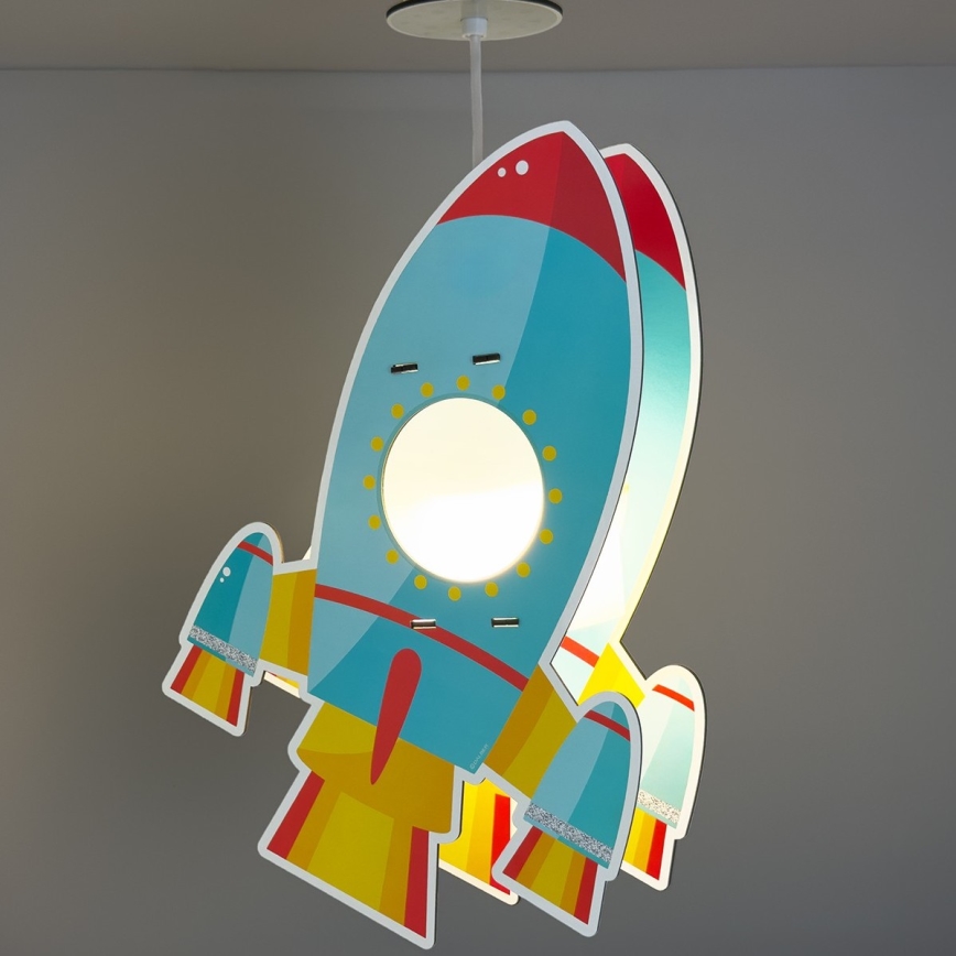 Dalber 63357 - Lámpara colgante infantil ROCKET 1xE27/15W/230V