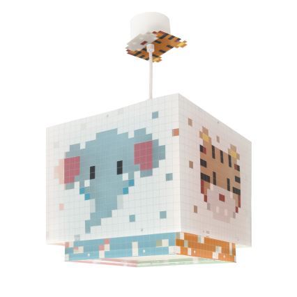 Dalber 63372 - Lámpara colgante infantil LITTLE PIXEL 1xE27/15W/230V