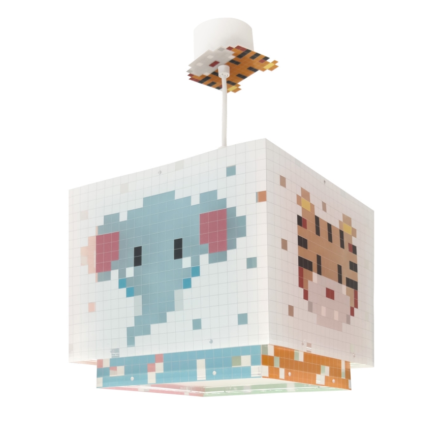Dalber 63372 - Lámpara colgante infantil LITTLE PIXEL 1xE27/15W/230V