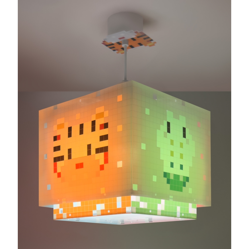 Dalber 63372 - Lámpara colgante infantil LITTLE PIXEL 1xE27/15W/230V
