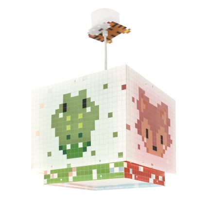 Dalber 63372 - Lámpara colgante infantil LITTLE PIXEL 1xE27/15W/230V