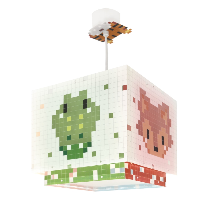 Dalber 63372 - Lámpara colgante infantil LITTLE PIXEL 1xE27/15W/230V