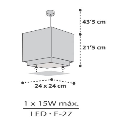 Dalber 63372 - Lámpara colgante infantil LITTLE PIXEL 1xE27/15W/230V