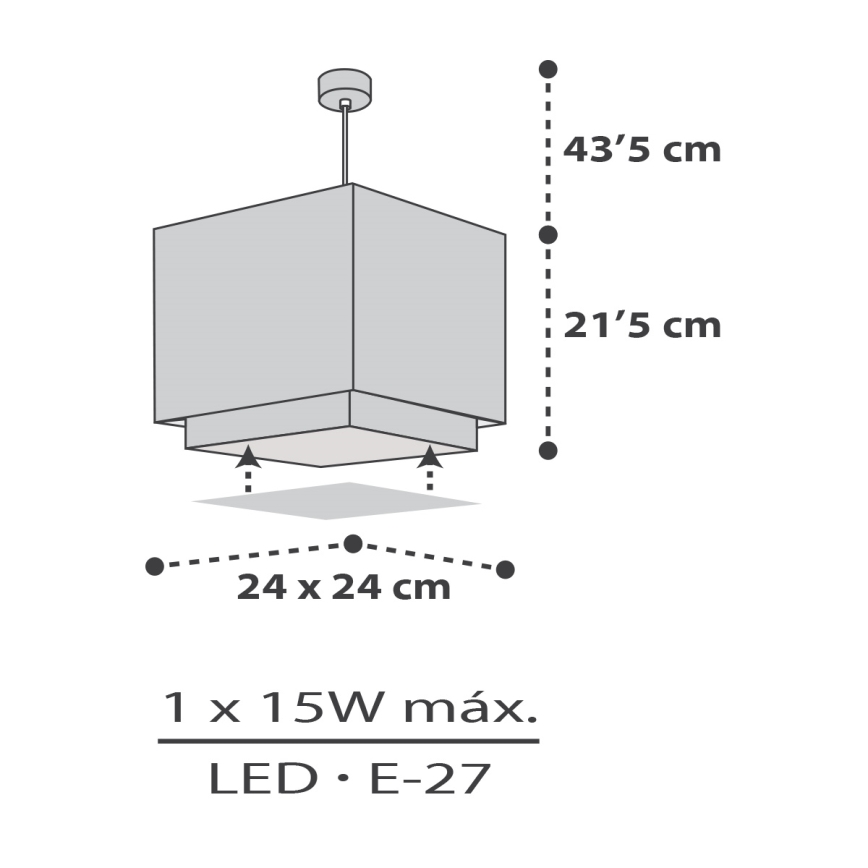 Dalber 63372 - Lámpara colgante infantil LITTLE PIXEL 1xE27/15W/230V