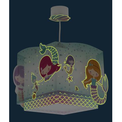 Dalber 63442 - Lámpara colgante infantil MERMAIDS 1xE27/60W/230V